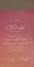      Lot Of 4 Victoria Secret s  20 Off  50 Plus Lotion Or Mist 