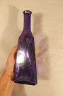 Triangular Purple Glass Bottle Bud Vase 11 Inch - No Stopper
