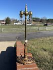 Restored Antique Vtg Arts Crafts Deco Mission Table Desk Lamp Onyx Agate Brass