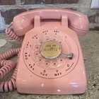 Vintage 1959 Rose Pink Western Electric Rotary Desk Phone Model 500 Bell System
