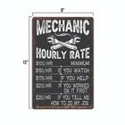 Metal Garage Sign Funny  Mechanic Hourly Mancave Labor Rates  Vintage Look