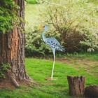 Blue Egret Statue Garden Decoration Collecting Lawn Ornament Metal Yard Art For