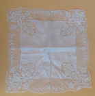 Vtg Lot Of 4 White On White Lace Trim Cotton Hankies Handkerchiefs  Wedding