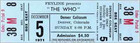 5 1969 -77  Vintage Unused Full Tickets The Doors The Who  Genesis Elo Reprint 