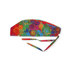 Bright Swirls  Tie Back Scrub Hat  Cap 100  Cotton Surgical Medical