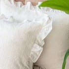 Glory Season Pillow Shams Set Of 2 Cotton Champray Ruffled Edge Standard 20x26
