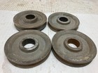Lot Of 7 Vintage   - 4  Cast Iron Industrial Pulley Wheel Steampunk Decor