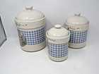 Winnie The Pooh Disney Canister Set With Lids 3pc Vintage Gingham Kitchen Decor