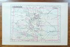 Antique 1885 Colorado Map Authentic Old Original Aj Johnson Copper Plate