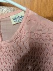Polly Flinders Dress Hand Smocked Size 10 Pink Vintage Puff Sleeve Tiny Flowers