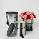 Premium Quality Round Flower Box  Floral Gift Box  Set Of 3 Pcs  With Stripes
