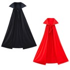 53  Long Black Cape With Stand-up Collar Adult Vampire Superhero Cosplay Costume