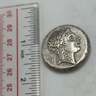 Ancient Roman Greek Large Silver Coated Coin With King Face