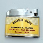 Vtg1950s Advertising Mountain States Plumbing   Heating Lighter Japan Nos