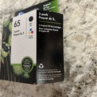 Hp  65 2pack Combo Ink Cartridges 65 Black Used And Color New Expired Jul2023