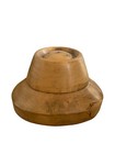 Antique Millinery Wood Hat Block Mold Brim Crown Form 6-3 4 Wooden Original Tag
