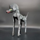 Handcrafted Black   White Oaxacan Alebrije Wood Horse Carving Francisco Cruz