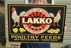 Lakko Milling Company Poultry Feeds Metal Farm Hardware Store Advertising Sign