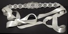 Bridal Wedding 13  Rhinestones   Pearls With Satin Ribbon Sash Womens Belt Nwot