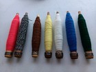 Spools Wood Bobbins Thread Wrapped  6 5  To 7  Primitive Quills Lot-7
