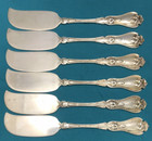 Set Of 6 Antique Sterling Silver Butter Spreaders 1905 Violet By Whiting No Mono