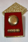 Van Cleef   Arpels Vtg Revlon 1950s Floral Gold Compact lipstick Set- Never Used
