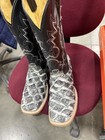 Okie Western Handmade Pirarucu Boots Size 10d Black white Colorway