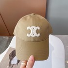 Celine Logo Monogrammed Embroidered Baseball Cap khaki