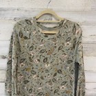 Knox Rose Thermal Shirt Top Womens Sage Green Floral Waffle Knit Long Sleeve S