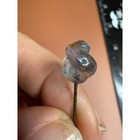 Antique Swirled Blue Glass Hat Pin 2 75 Inch Metal Stem Millinery Accessory