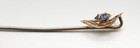 Vintage Victorian Synthetic Blue Saphirel 10k Yellow Gold Filled  Hat Stick Pin