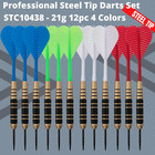 Steel Tip Darts Set  12 Pc Bar Darts  3 Of Each Color  Perfect Fun Darts