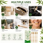 Bamboo Toothbrushes For Adults Soft Bristles Eco Friendly Vegan 4 Pack