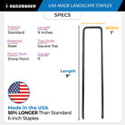 Sandbaggy Standard 9-inch Landscape Staples     Usa Made  11 Gauge Steel