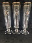 Warsteiner German Beer Glasses Gold Rim Set Of 3 Pilsner 