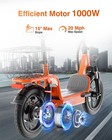 14   Folding Electric Scooter With Seat 48v 1000w Seated E-scooter 20mph 31miles
