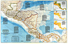    1986-4 April Central America Mexico Past   Present National Geographic Map  A3