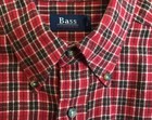 G H Bass   Co Plaid Flannel Button Down Shirt 100  Cotton Red Brown Size Small
