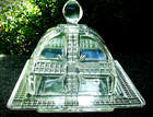Antique Eapg Domed Covered Butter cheese Dish Clear Glass Square 1900