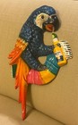 Tonala Jal Mexico Parrot Corona Beer Paper Mache Hanging Wall Art Signed Artist