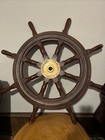 Vintage Nautical 36  Wooden Ship Steering Wheel 8 Spoke Brass