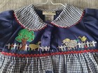 Vintage Baby Togs Bubble Romper Nwt Gingham Farm Rickrack Embroidered Sheep Duck