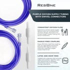 Resone 2pk 25ft Oxygen Supply Tubing - Swivel Connectors  R1_25ft  Purple