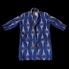 Vintage Beacon Robe Southwestern Camp Bathrobe Blue Gray Heavy Flannel 1940s
