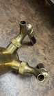 Brass Dual Tap Draft Beer Tower  Standard Style  Black Faucet Handles