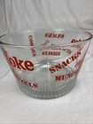 Coca cola Glass Snack Bowl Pretzels Munchies Candy Goodies 7 X 4 1 2
