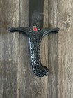 Middle Eastern Curved Scimitar Sword With Decorative Hilt  Black Handle   Sheath