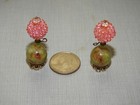 Pair Of Vintage Dollhouse Miniature Table Lamps - Beaded