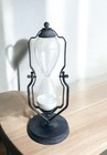 Sand Filled Hourglass Timer Vintage  Industrial Dark Academia Metal Glass Goth