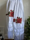 Mexican White Rose Embroidery Scarf Shawl